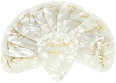 Fender Pickpack 12 Pièces Premium Celluliod White Moto Medium