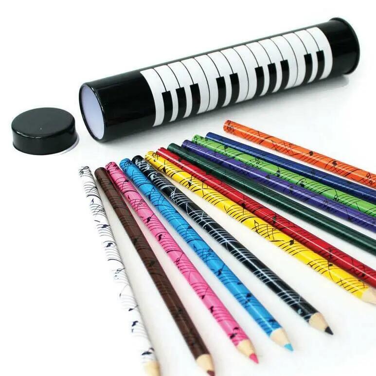 Boullard Musique 12 colored pencils in a keyboard design box : photo 1