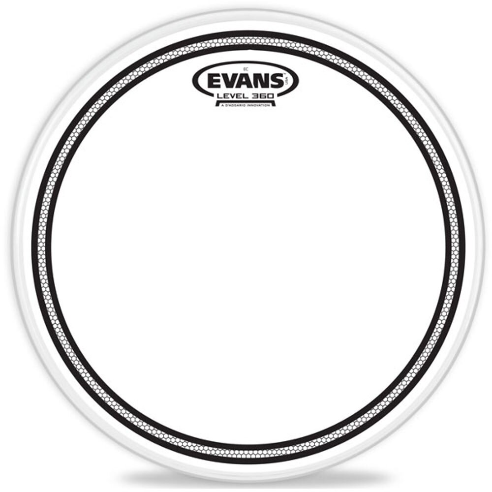 Evans EC snare batter with edge control ring double ply coated translucent 14