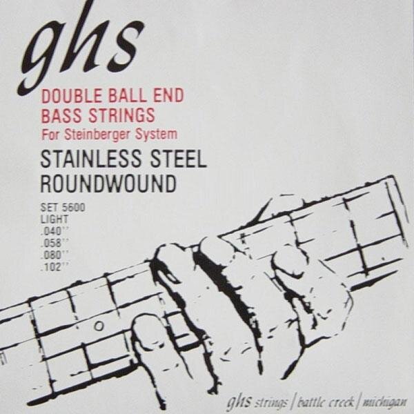 GHS El. Bass 4 String DOUBLE BALL End .040-.102 Stainl. Steel Round Wound Light : photo 1