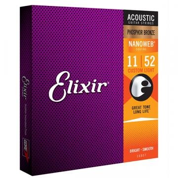 Elixir Acoustic, Nanoweb Phosphor Bronze Coating .011-.052, Custom Light : photo 1