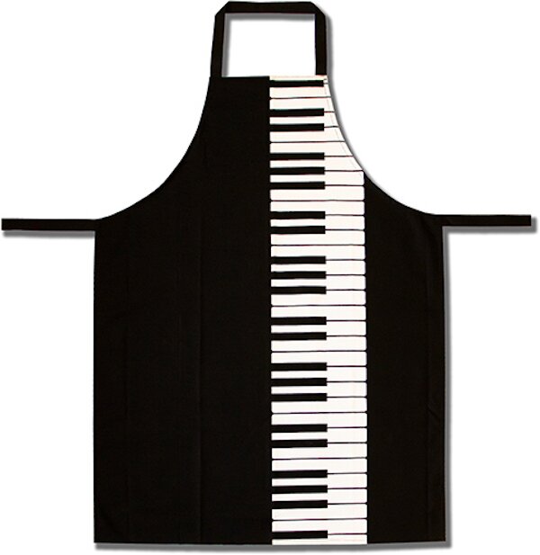 Vienna World Tablier Tablier avec motif clavier 88x70cm noir 100 % coton Apron Keyboard black, 88 x 70 cm    Schürze  K 613 : photo 1