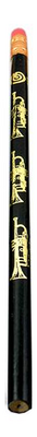 AIM GIFTS Crayon noir, décoration trompette doré avec gomme