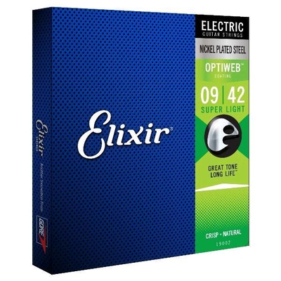 Elixir 19002 OPTIWEB COATING Nickel Plated Steel 09 | 42 Super Light