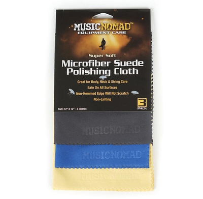 Music Nomad Superweiches Mikrofaser-Wildleder-P.-Tuch - 3er-Pack