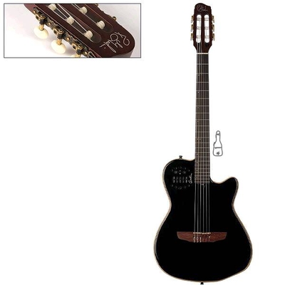 Godin MultiAc ACS Nylon – Synth Access – 2 Voice Cedar Black HG with Bag