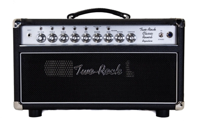 Two-Rock Classic Reverb Signature 100 watt head, silver anodize, black bronco, black matrix cloth, white piping