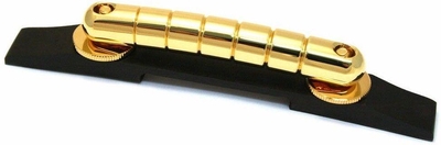 Gretsch Bridge Assembly Rocking Bar Gold mit Ebenholzsockel