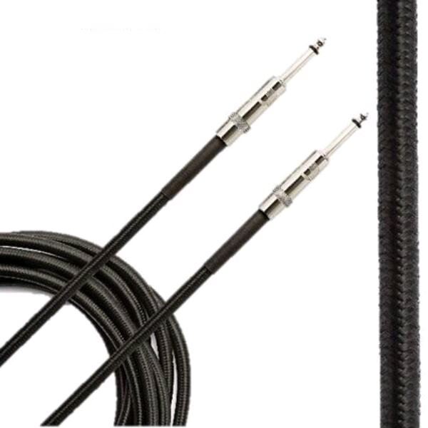 Planet Waves Custom Series Braided Instrument Cable, Black, 10
