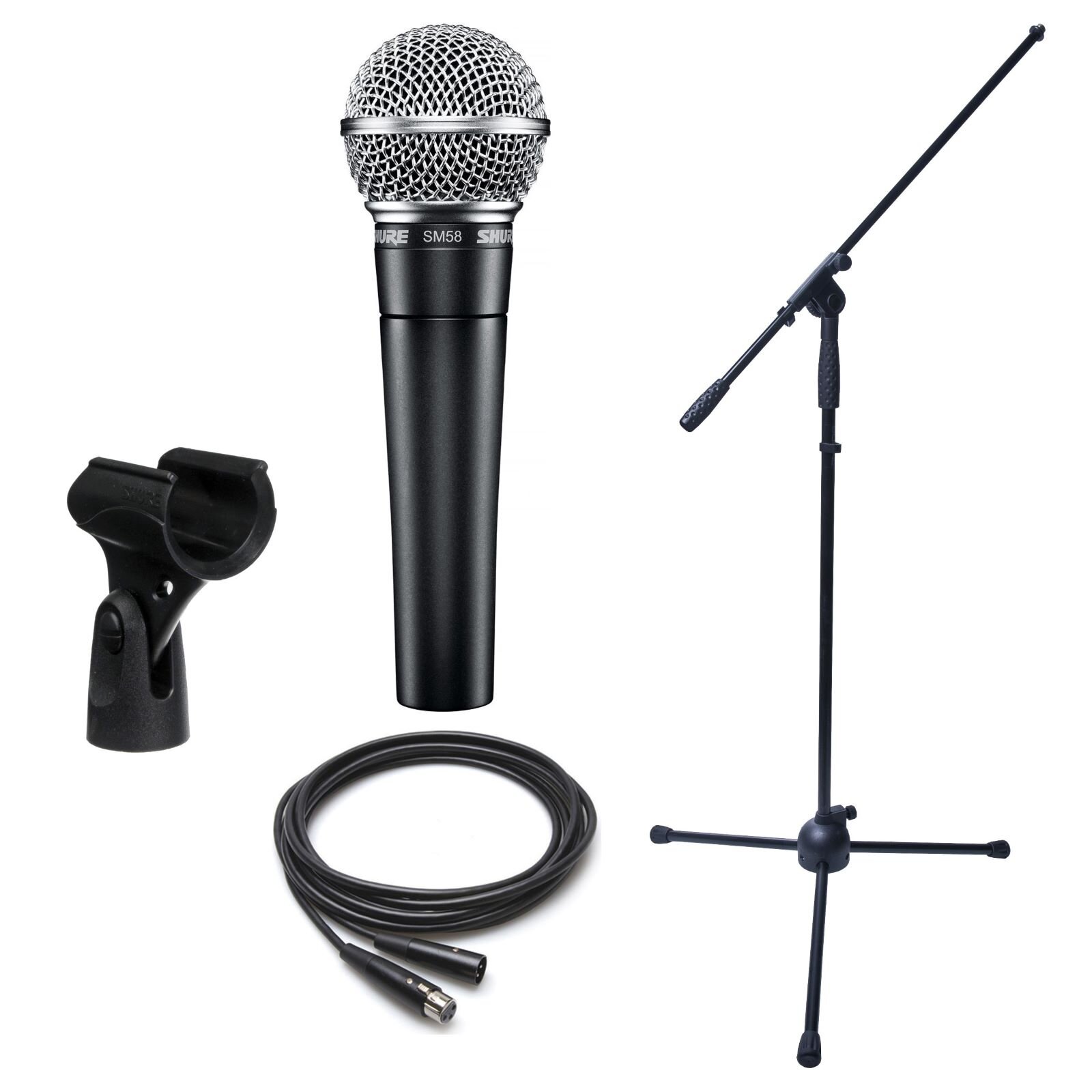 Shure Microphone Stand, SM58, Microphone Clip, Sommer XLR Cable (SM58-BUNDLE) : photo 1