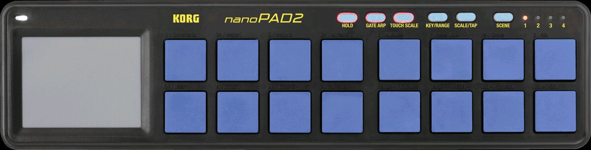 Korg Contrôleur USB NanoPad 2 16 Pads Bleu Jaune : miniature 1