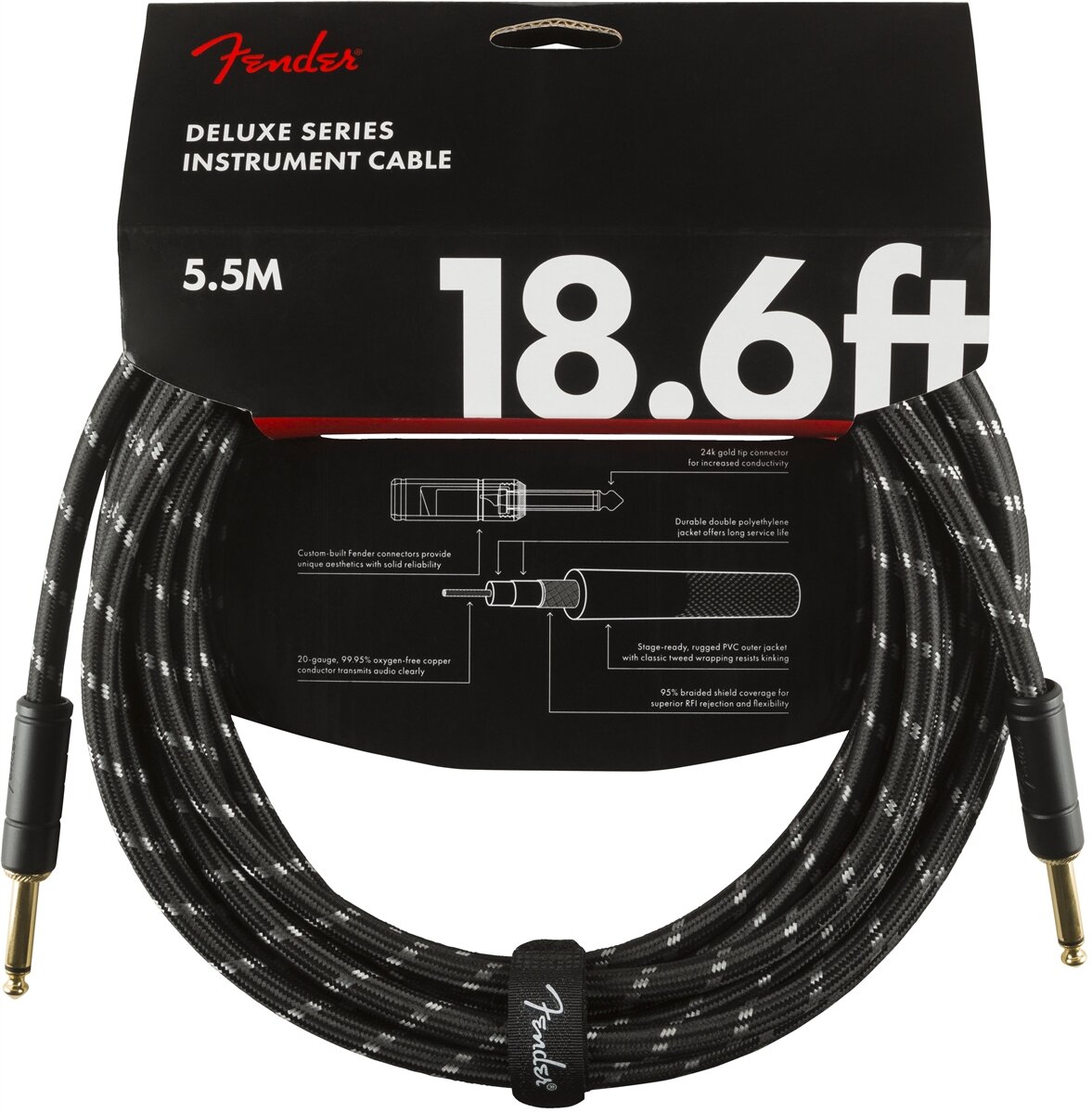 Fender Cables Deluxe Series Instrumentenkabel Straight / Straight 18.6 