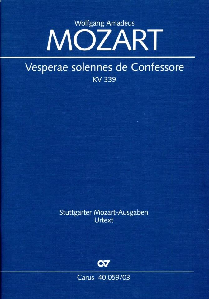 Vesperae solennes de Confessore  KV 339 Wolfgang Amadeus Mozart  Vocal Score : photo 1