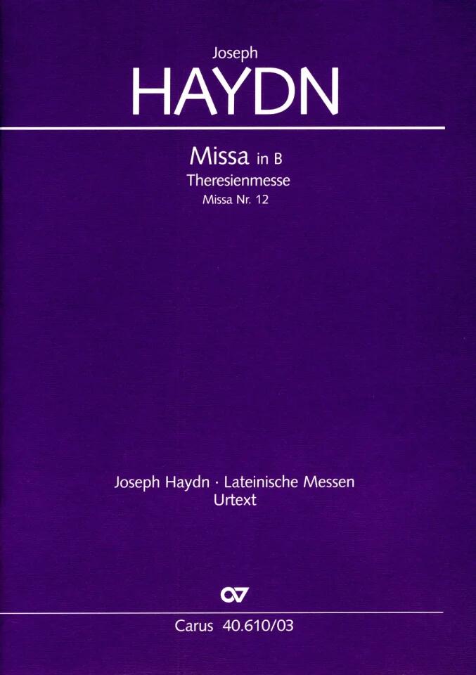 Theresienmesse in B Missa in B Franz Joseph Haydn  Piano Reduction : photo 1