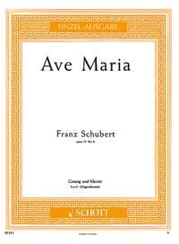 Ave Maria Opus 52/6 Franz Schubert  High Voice and Piano : photo 1