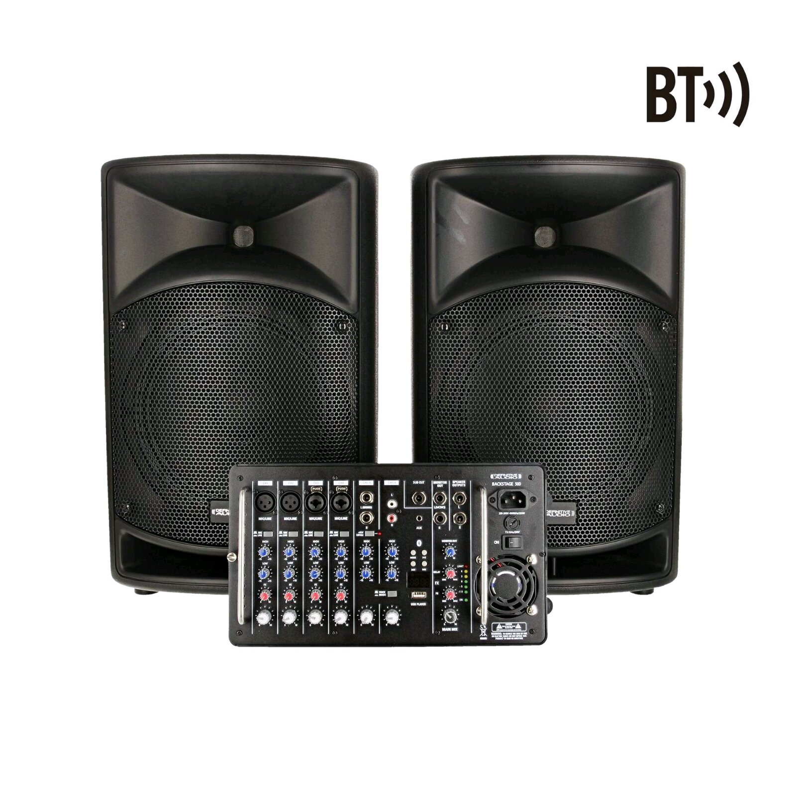 Definitive Audio Système amplifié avec mixer 500W RMS (BACKSTAGE 500) : photo 1