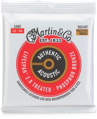 Martin & Co MA540T Authentic Acoustic. Lifespan Treated - 92/8 Phos. Bronze .012-.054 - Light
