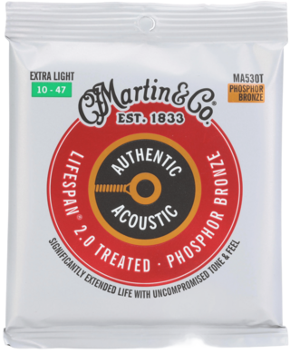 Martin & Co MA530T Authentic Acoustic Lifespan Treated - 92/8 Phos. Bronze .010-.047 - Extra Light