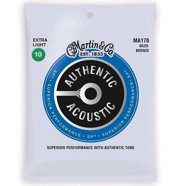 Martin & Co MA170 Authentic Acoustic, SP - 80/20 Bronze .010-.047 - Extra Light : photo 1