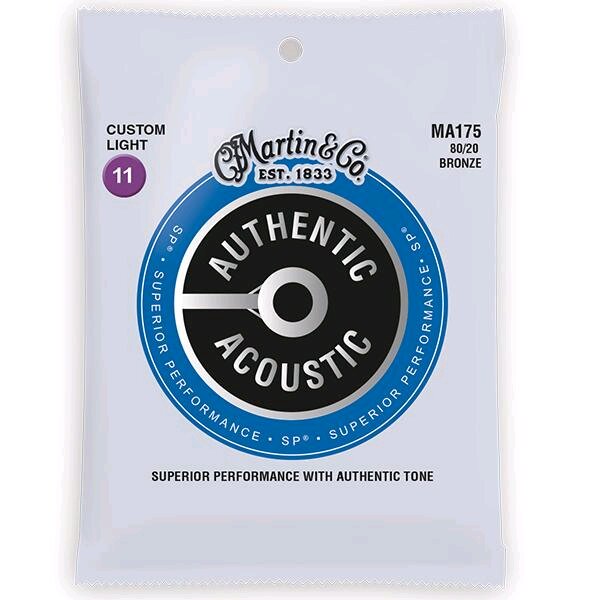 Martin & Co MA175 - Authentic Acoustic, SP - 80/20 Bronze .011-.052 - Custom Light : photo 1