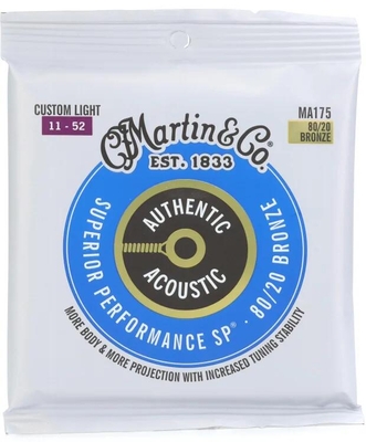 Martin & Co MA175 - Authentic Acoustic SP - 80/20 Bronze .011-.052 - Custom Light