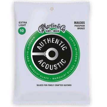 Martin & Co MA530S Authentic Acoustic, Marquis Silked - 92/8 Phos. Bronze .010-.047 - Extra Light : photo 1