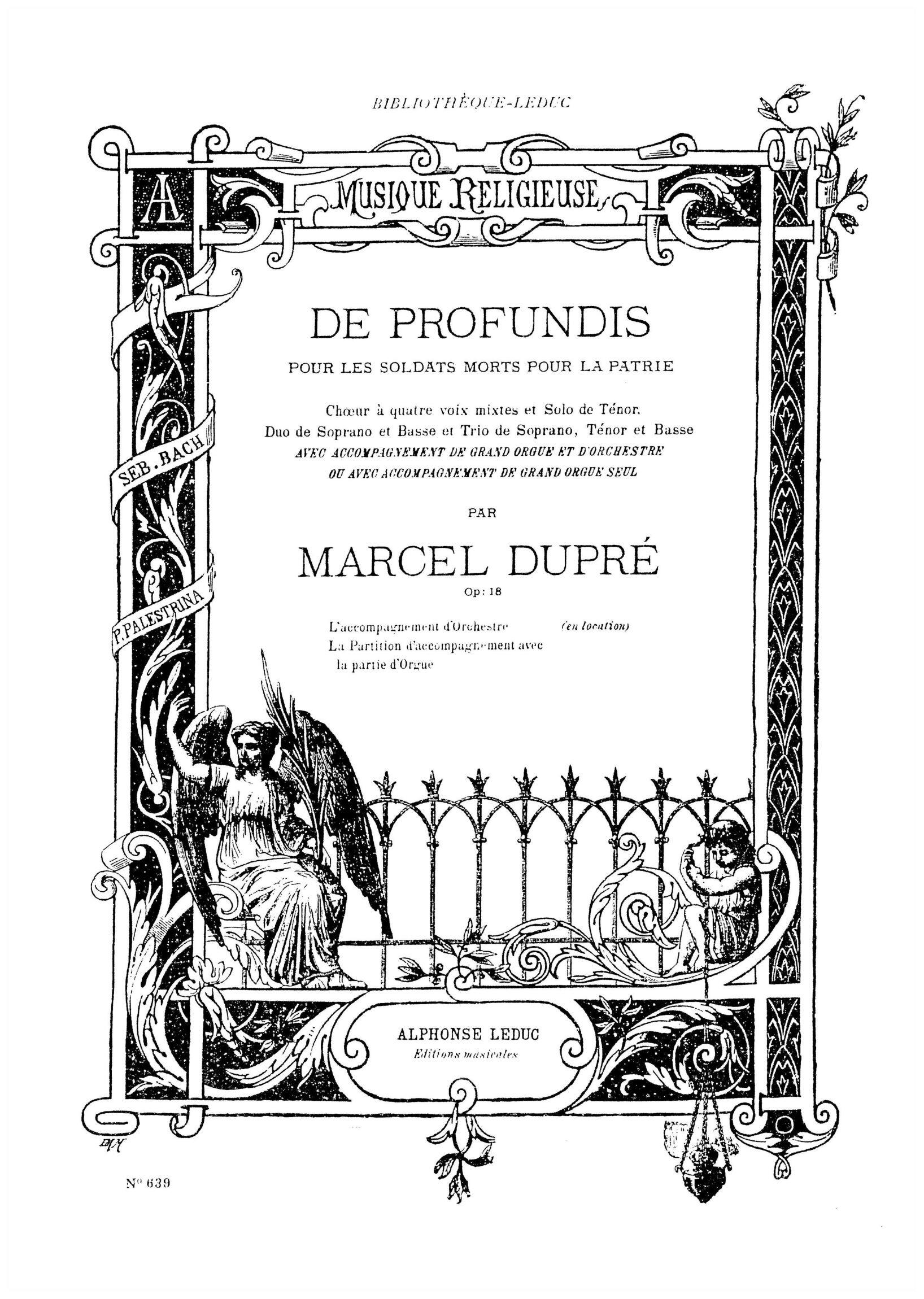 Alphonse De Profundis pour les Soldats Morts pour la Patrie  Marcel Dupré : photo 1