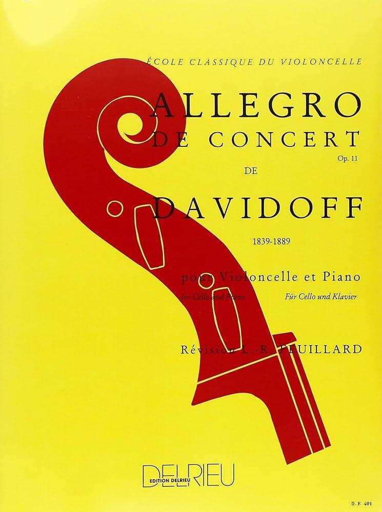 Edition Delrieu Allegro de concert Op.11 en Si min. DAVIDOFF Karl : photo 1