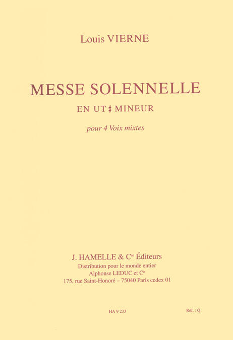 Messe Solennelle Ut # mineur Opus 16Partition de choeur : photo 1