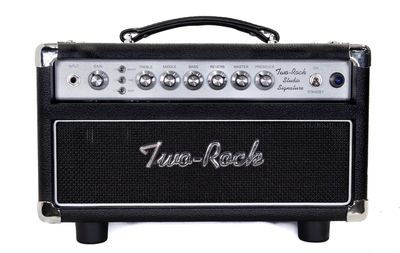 Two-Rock Studio Signature head, silver anodize, black bronco, black matrix cloth, white piping - 230V