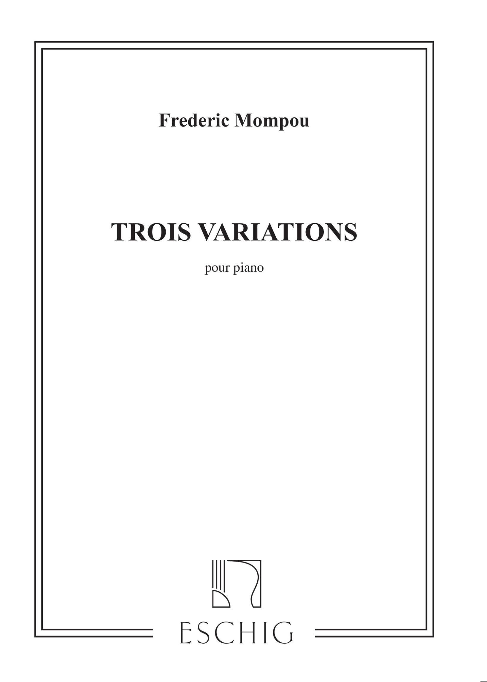 Max Eschig 3 Variations Piano   Frederic Mompou : photo 1