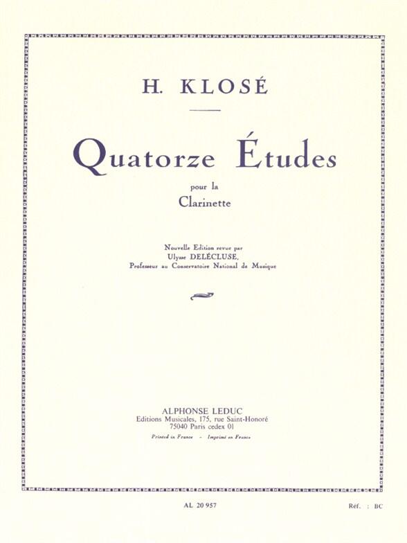 Alphonse 14 Etudes Op18  Hyacinthe-Eléonore Klosé  Clarinet Buch Klassik AL20957 (AL20957) : photo 1