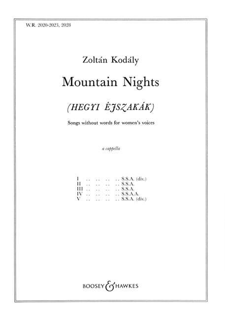 Boosey and Hawkes Mountain Nights Five songs without words Zoltn Kodly  SSAA a Cappella Partitur  BH 5401903 : photo 1