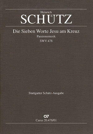 Die Sieben Worte Passionsmusik Heinrich Schütz Paul Horn Fav SATTB, 5 ObligatInstrument, Bass and Organ, (Cap SATTB) Partitur  CV 20.478/00 : photo 1