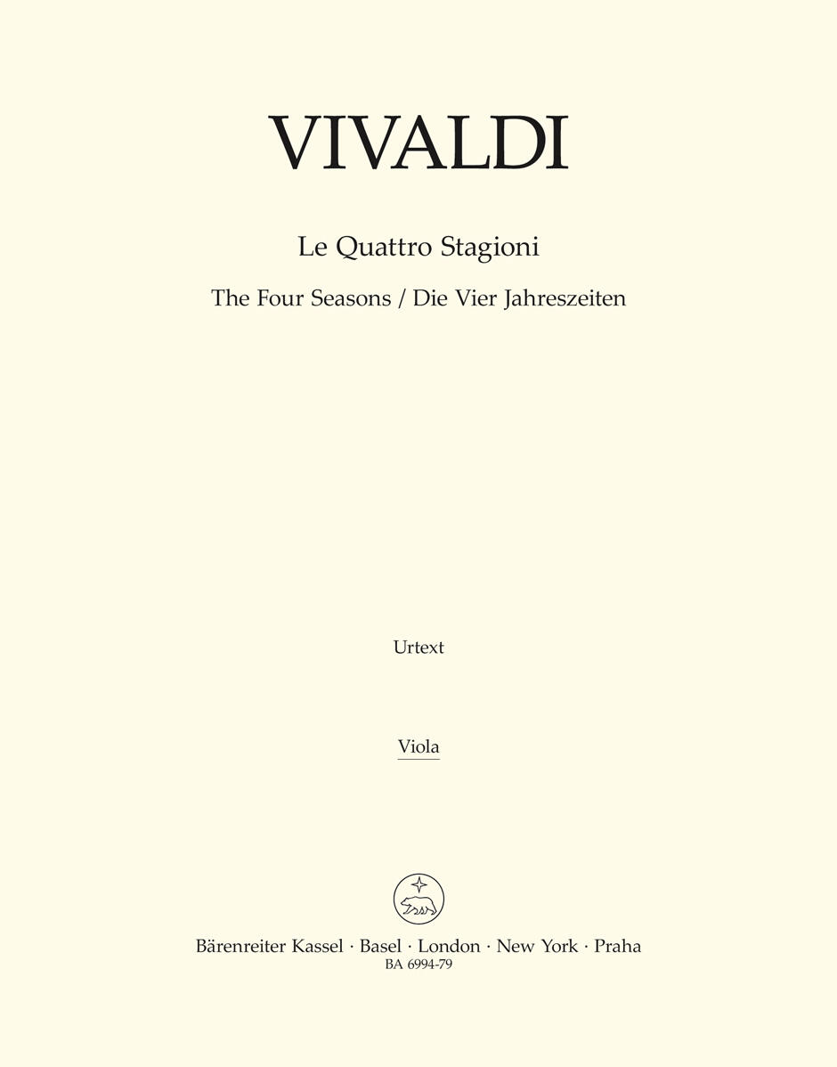The Four Seasons (Viola)  Antonio Vivaldi  Streichorchester Stimme  BA6994-79partie violon alto (BA6994-79) : photo 1