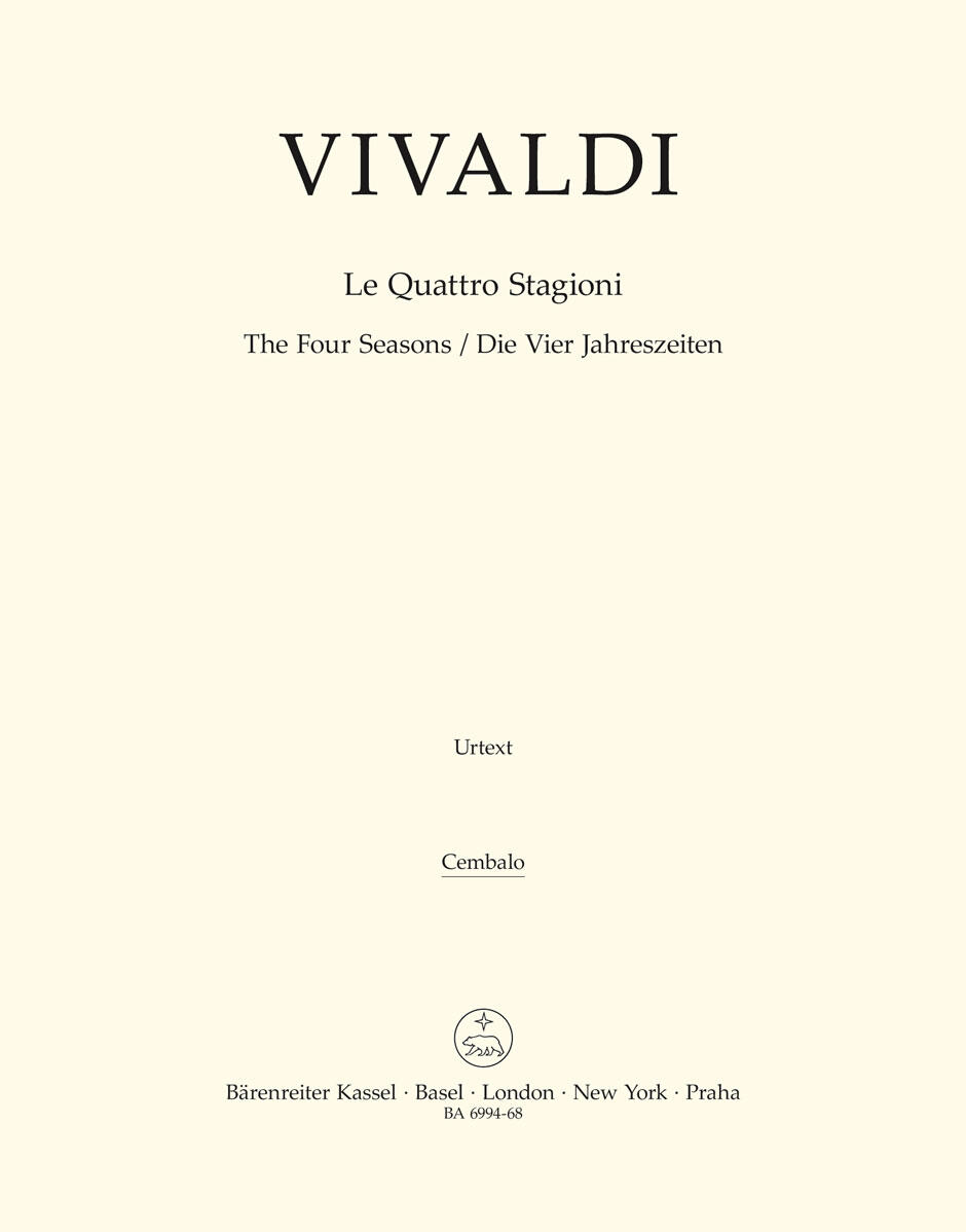 The Four Seasons (Cembalo)  Antonio Vivaldi  Streichorchester Stimme  BA6994-68partie continuo clavecin (BA6994-68) : photo 1