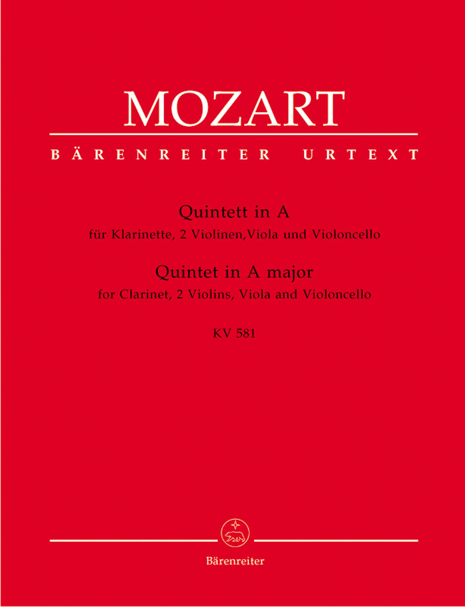 Bärenreiter Clarinet Quintet in A  Wolfgang Amadeus Mozart  Clarinet, 2 Violins, Viola and Cello Stimmen-Set Klassik BA4711 (BA4711) : photo 1