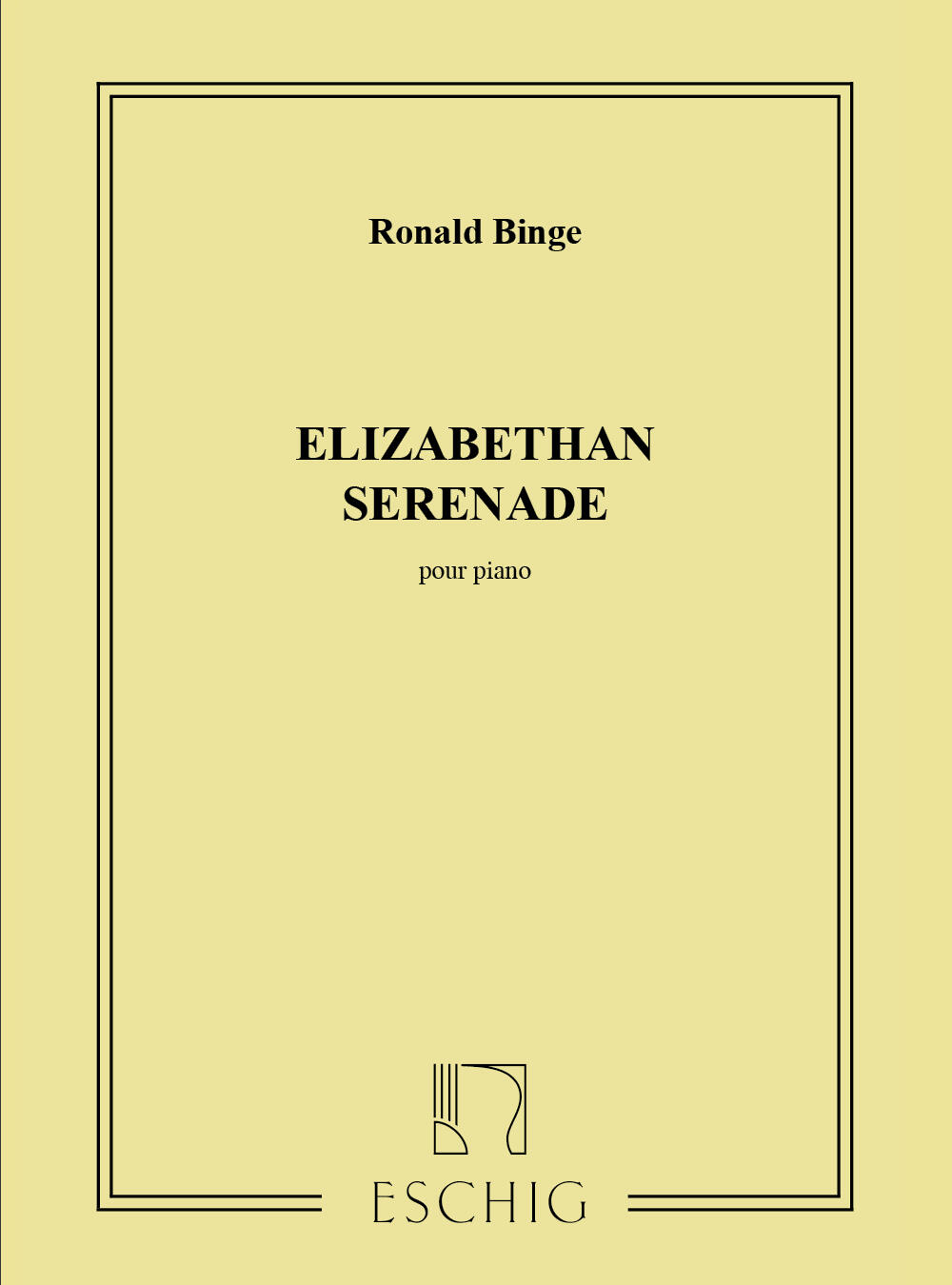 Max Eschig Elizabeth Serenade  Pour Piano Roland Binge  Klavier Partitur  ME 7054 : photo 1
