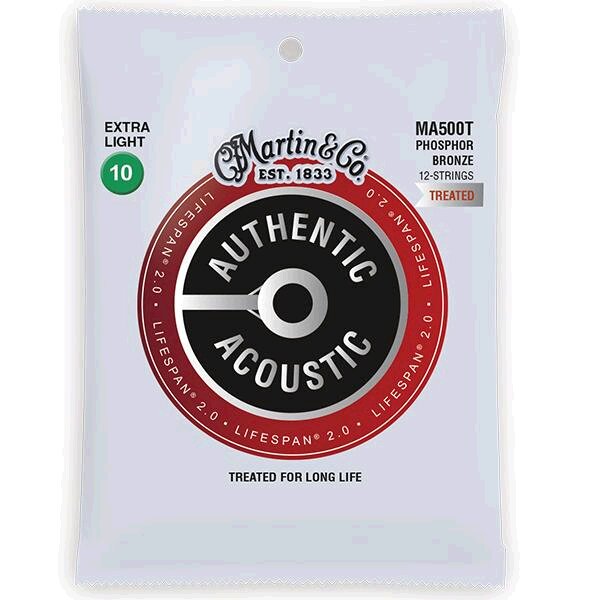 Martin & Co MA500T Authentic Acoustic, Lifespan Treated -Phos. Bronze 12-String .010/.010 - .047/.027 - Extra Light : photo 1