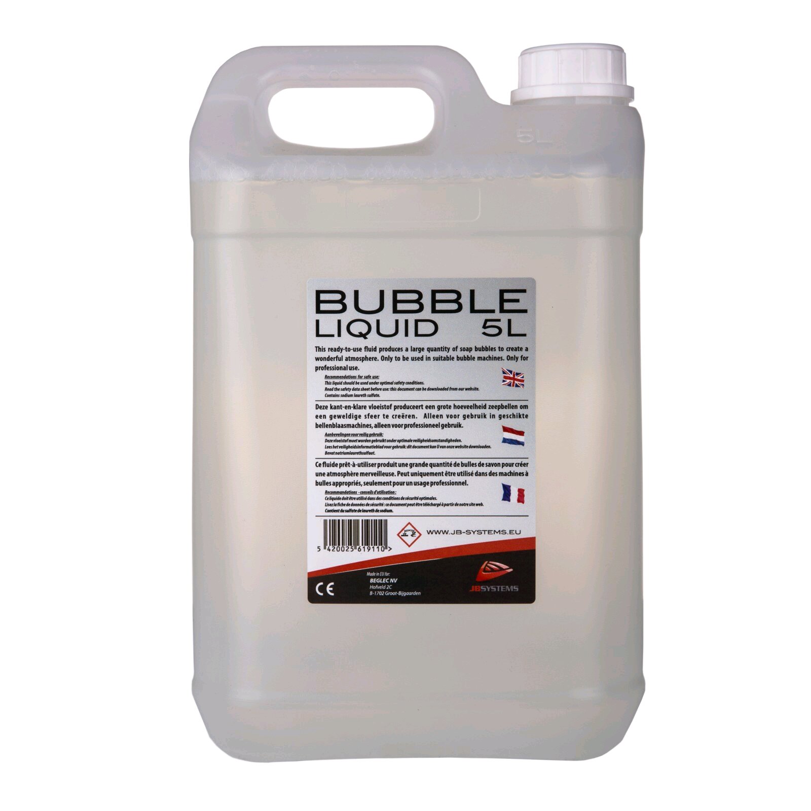 JBSYSTEMS BUBBLE LIQUID 5L – 5L liquide à bulles : photo 1