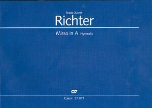 Missa in A A-Dur Franz Xaver Richter  Soli SATB, SATB, 2 Flutes, 2 Horns, 2 Violins, Viola and BC Partitur Messe CV 27.071/00 : photo 1