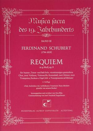 Requiem in g  Ferdinand Schubert Josef Friedrich Doppelbauer Soli STB, SATB and Orchestra Partitur Requiem CV 91.241/00 : photo 1