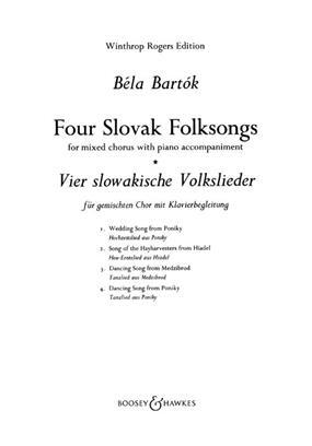 4 Slovak Folk Songs  Béla Bartk  SATB + accompaniment Stimme  BHI 5400384 : photo 1