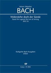 Widerstehe doch der Sünde BWV 54  Johann Sebastian Bach  Vocal and Piano Klavierauszug  31.054/03Réduction piano : photo 1