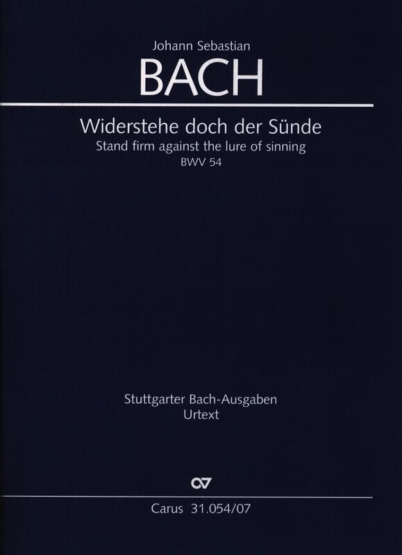 Widerstehe doch der Sünde BWV 54  Johann Sebastian Bach  Vocal and Piano Studienpartitur  31.054/07 : photo 1