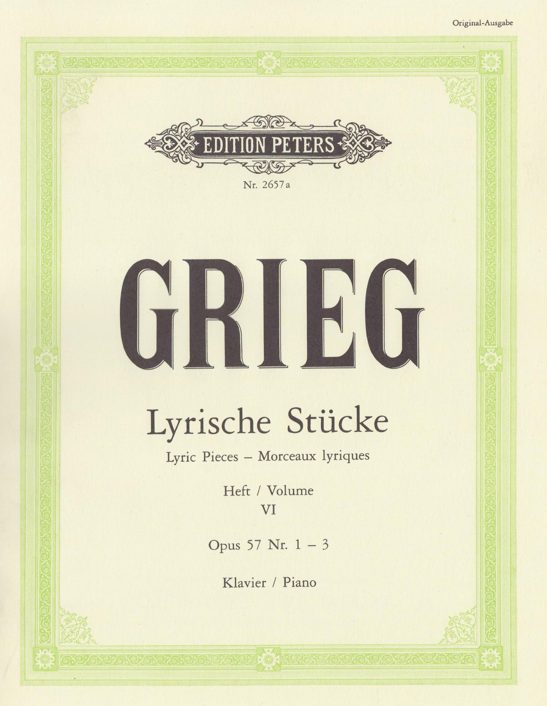 Lyric Pieces, Book 6 Op, 57 - Edvard Grieg : photo 1
