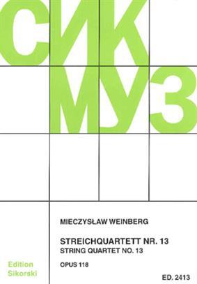 Edition Streichquartett Nr. 13  Mieczyslaw Weinberg  Streichquartett Partitur + Stimmen  SIK2413 (SIK2413) : photo 1