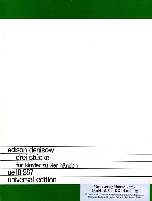 Edition 3 Stücke für Klavier zu vier Händen Edison Denisov  Piano, 4 Hands Buch  SIK6813 (SIK6813) : photo 1