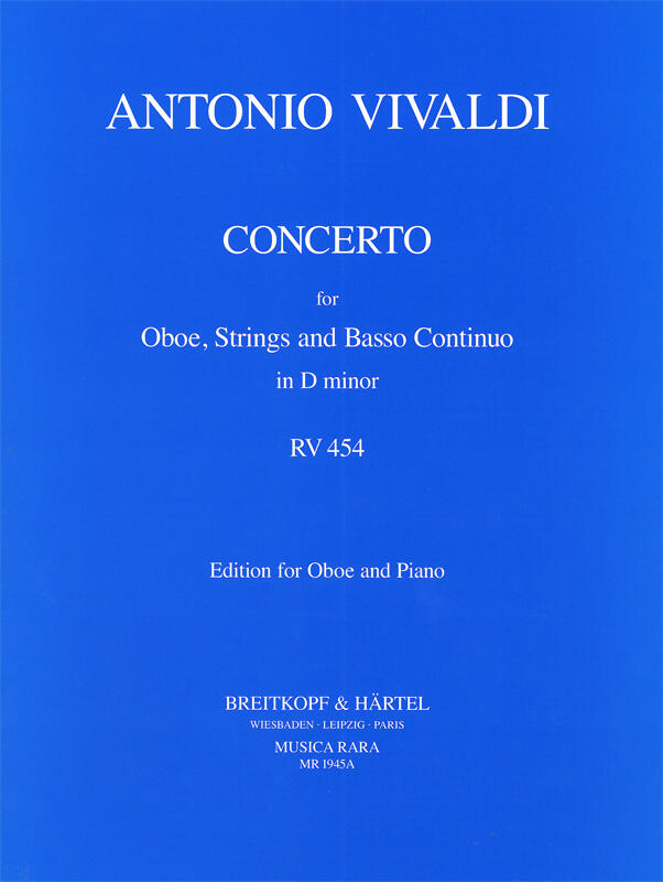 Breitkopf und Hartel Concerto For Oboe In D Minor RV 454  Antonio Vivaldi  Robert P. Oboe and Orchestra Klavierauszug : photo 1