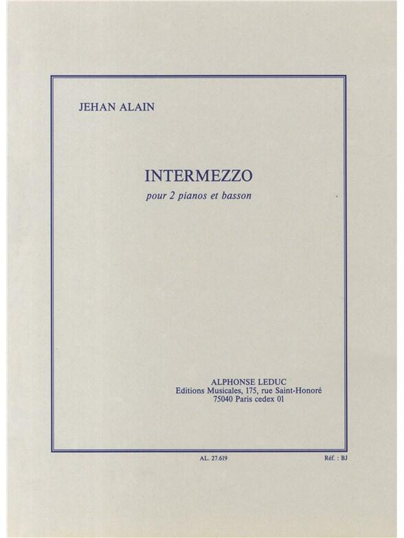 Alphonse Intermezzo  Jehan Alain  Alphonse Bassoon and 2 Pianos Score + Parties  Classique : photo 1
